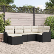 Sjedeća garnitura za vrt 6 kom. Crna poliratan 232.5 x 122.5 x 85 cm