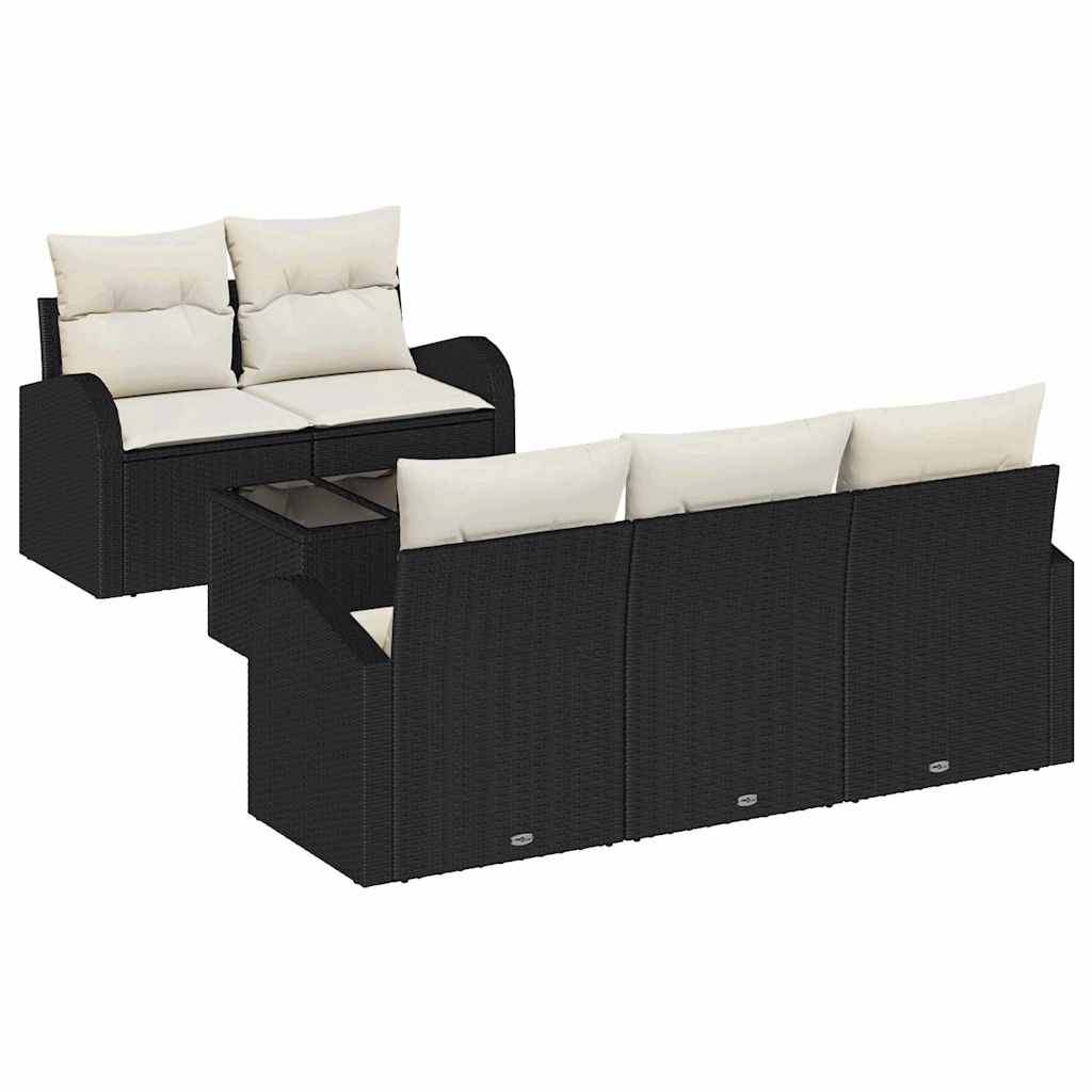 Sjedeća garnitura za vrt 6 kom. Crna poliratan 55.0 x 55.0 x 37.0 cm