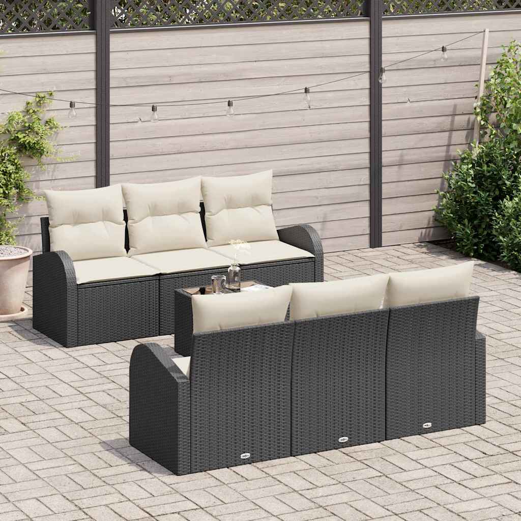 Sjedeća garnitura za vrt 7 kom. Crna poliratan 55.0 x 55.0 x 37.0 cm