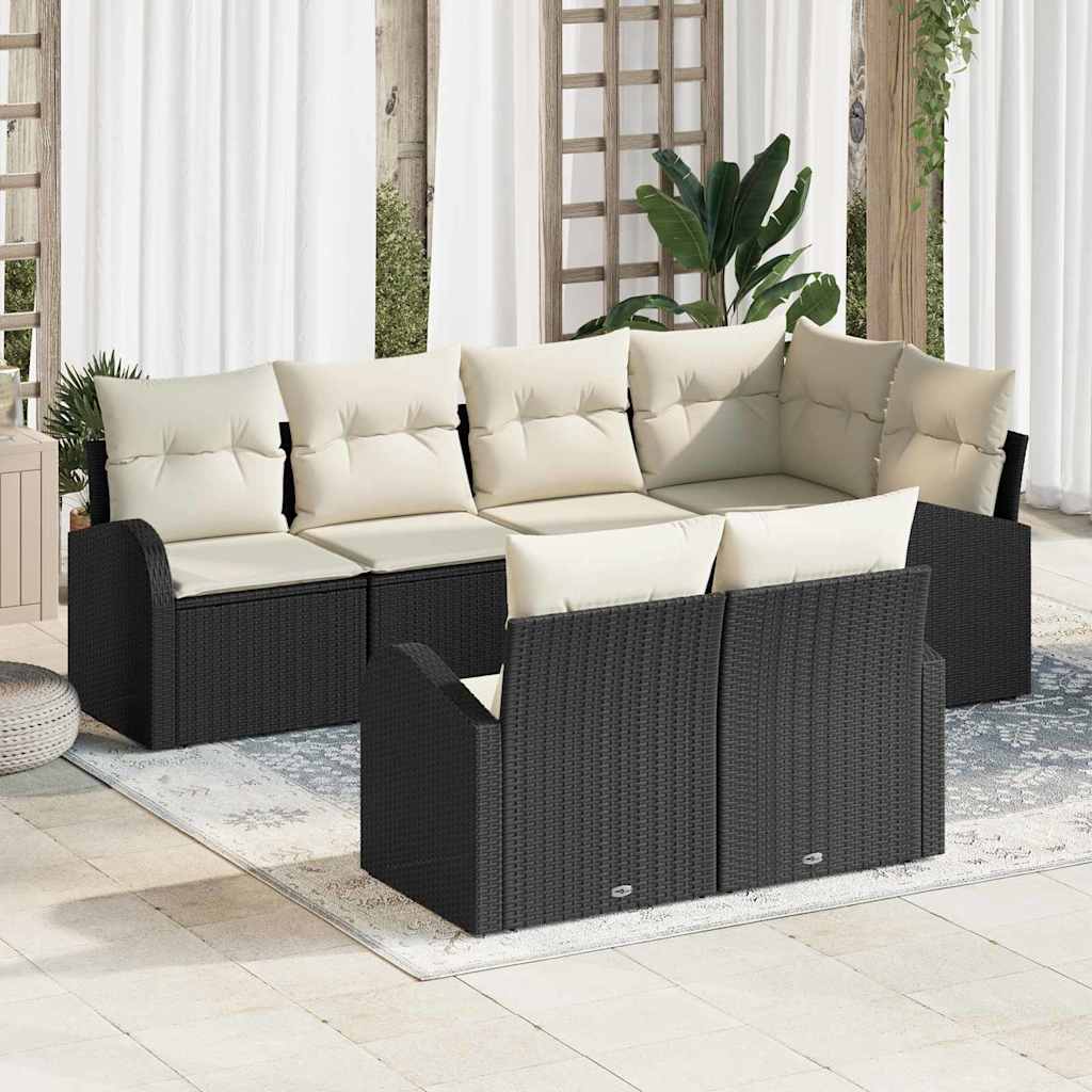 Sjedeća garnitura za vrt Crna poliratan 234.0 x 124.0 x 85.0 cm