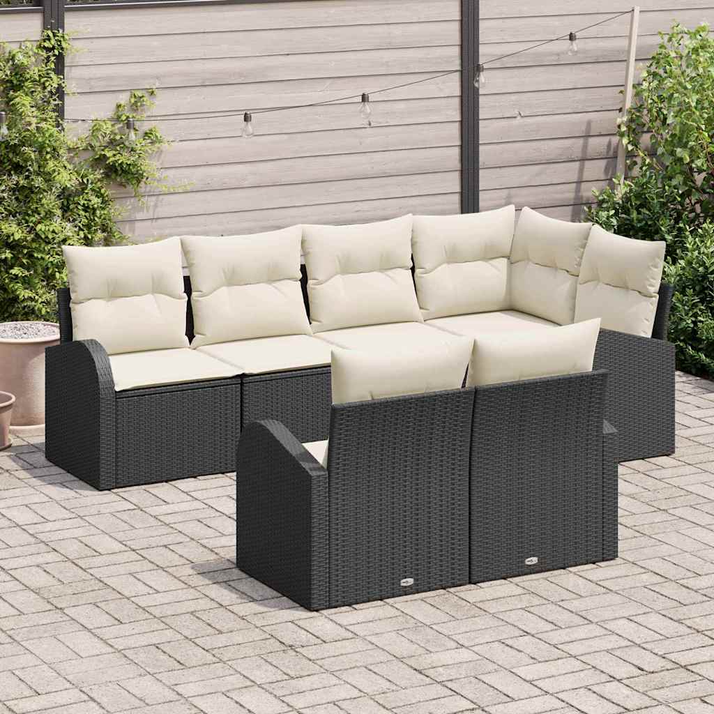 Sjedeća garnitura za vrt Crna poliratan 234.0 x 124.0 x 85.0 cm
