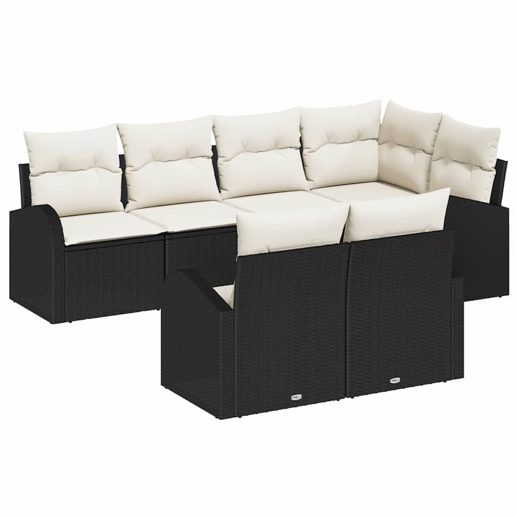 Sjedeća garnitura za vrt Crna poliratan 234.0 x 124.0 x 85.0 cm