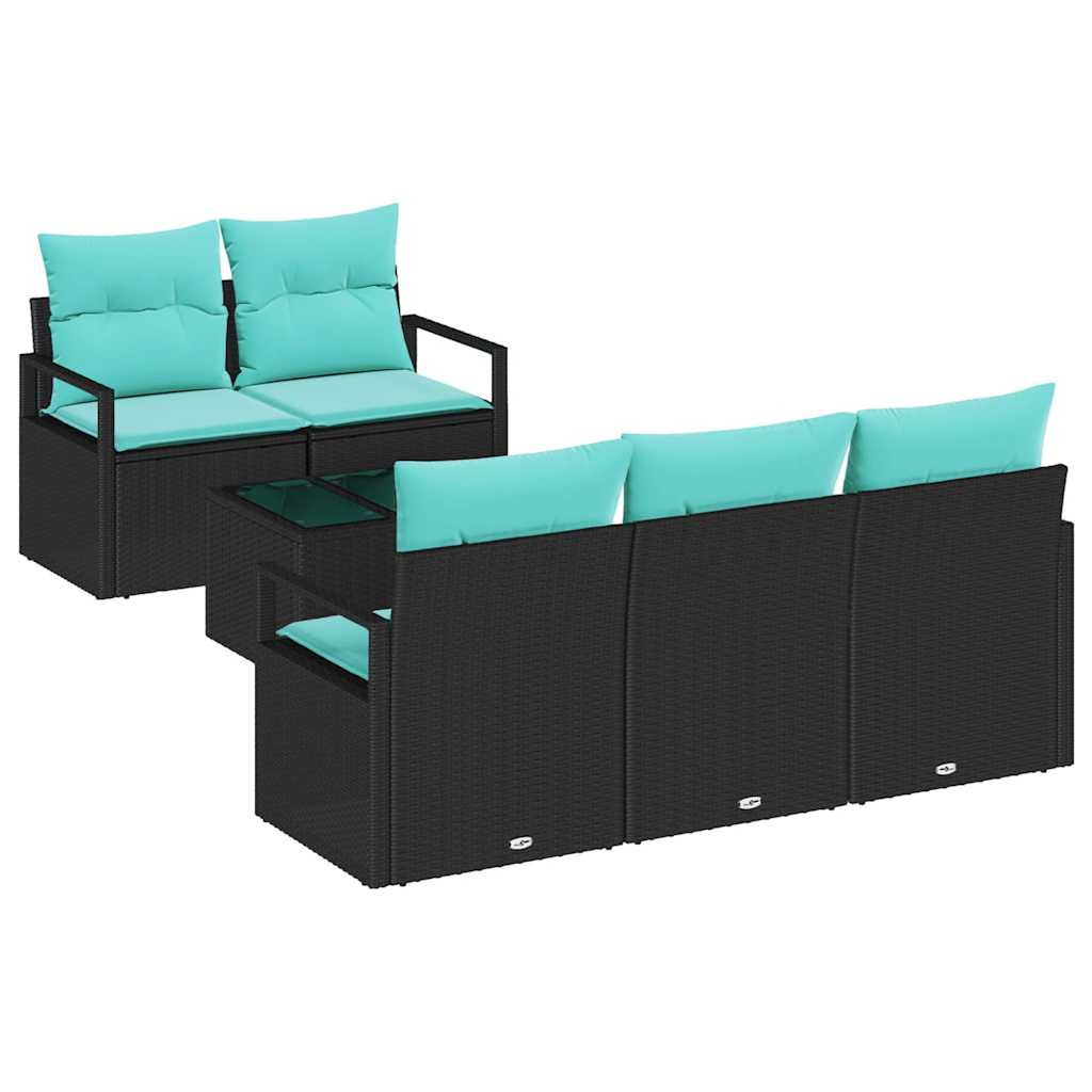 Set sofe 6 pcs Crna i Tirkizna poliratan