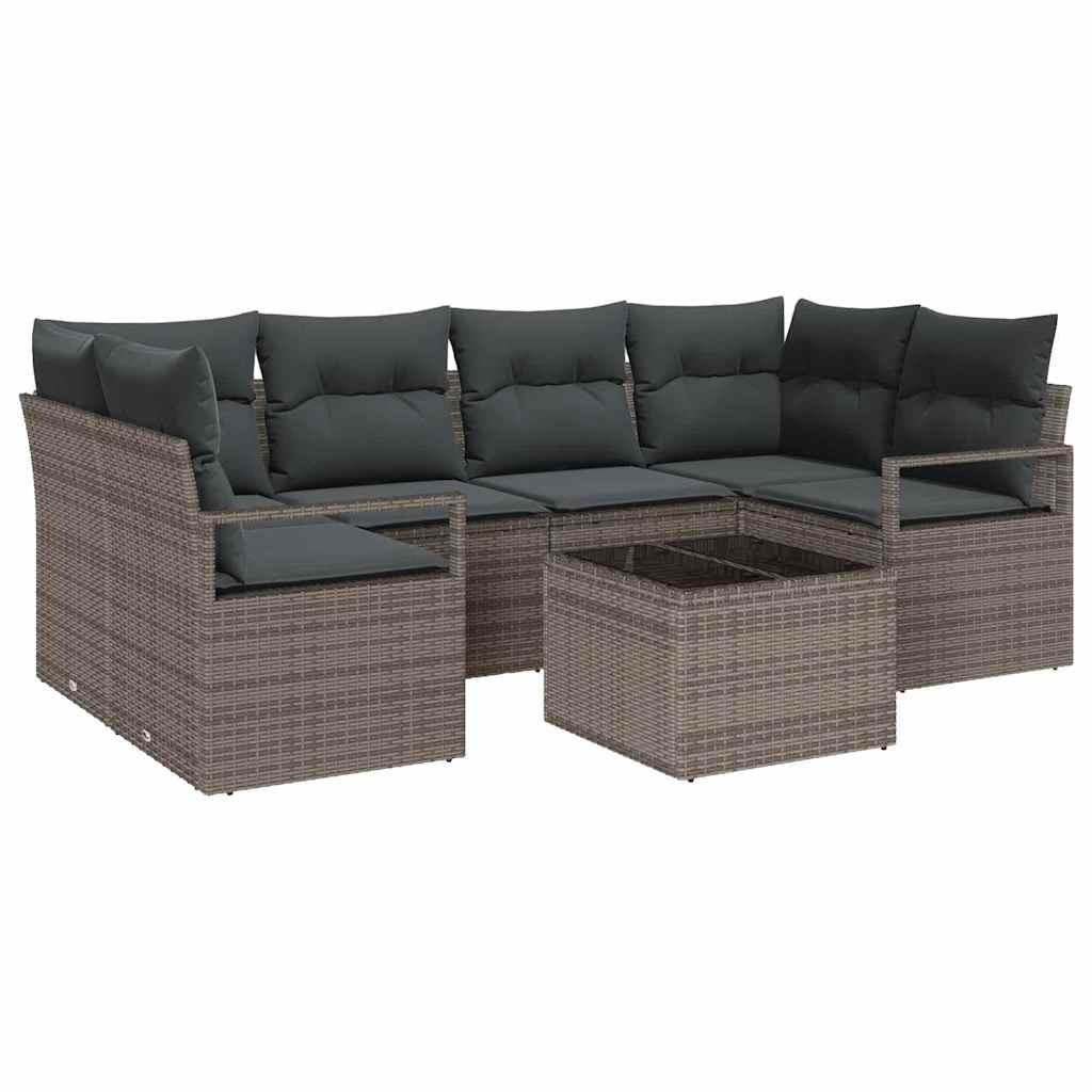 Set sofe 7 kom. 6-Broj sjedala Siva poliratan 234 x 122 x 85 cm