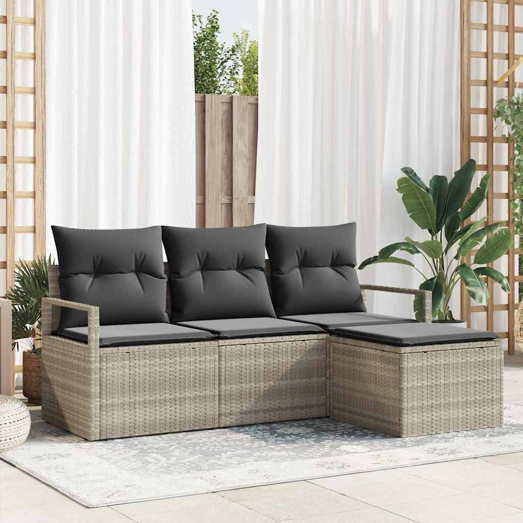 Set sofe 4 pcs Svjetlosiva poliratan