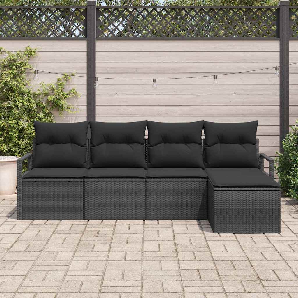 Set sofe 5 kom. Crna poliratan 230 x 117 x 85 cm