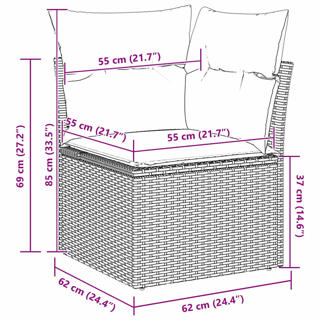Set sofe s jastukom 7 pcs Smeđa poliratan