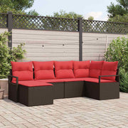 Set sofe 6 kom. Smeđa poliratan 232 x 122 x 85 cm