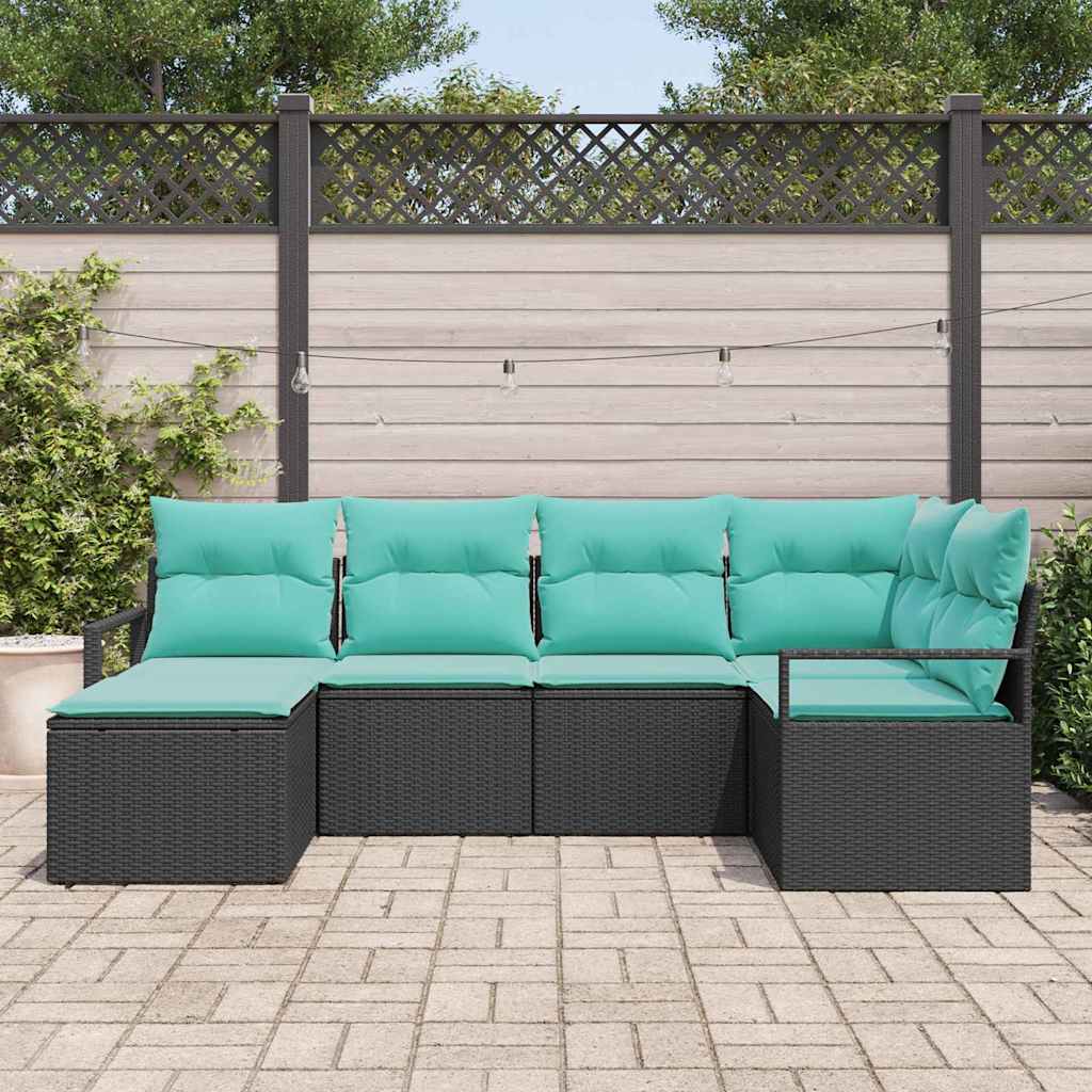 Set sofe 6 kom. Crna poliratan 232 x 122 x 85 cm
