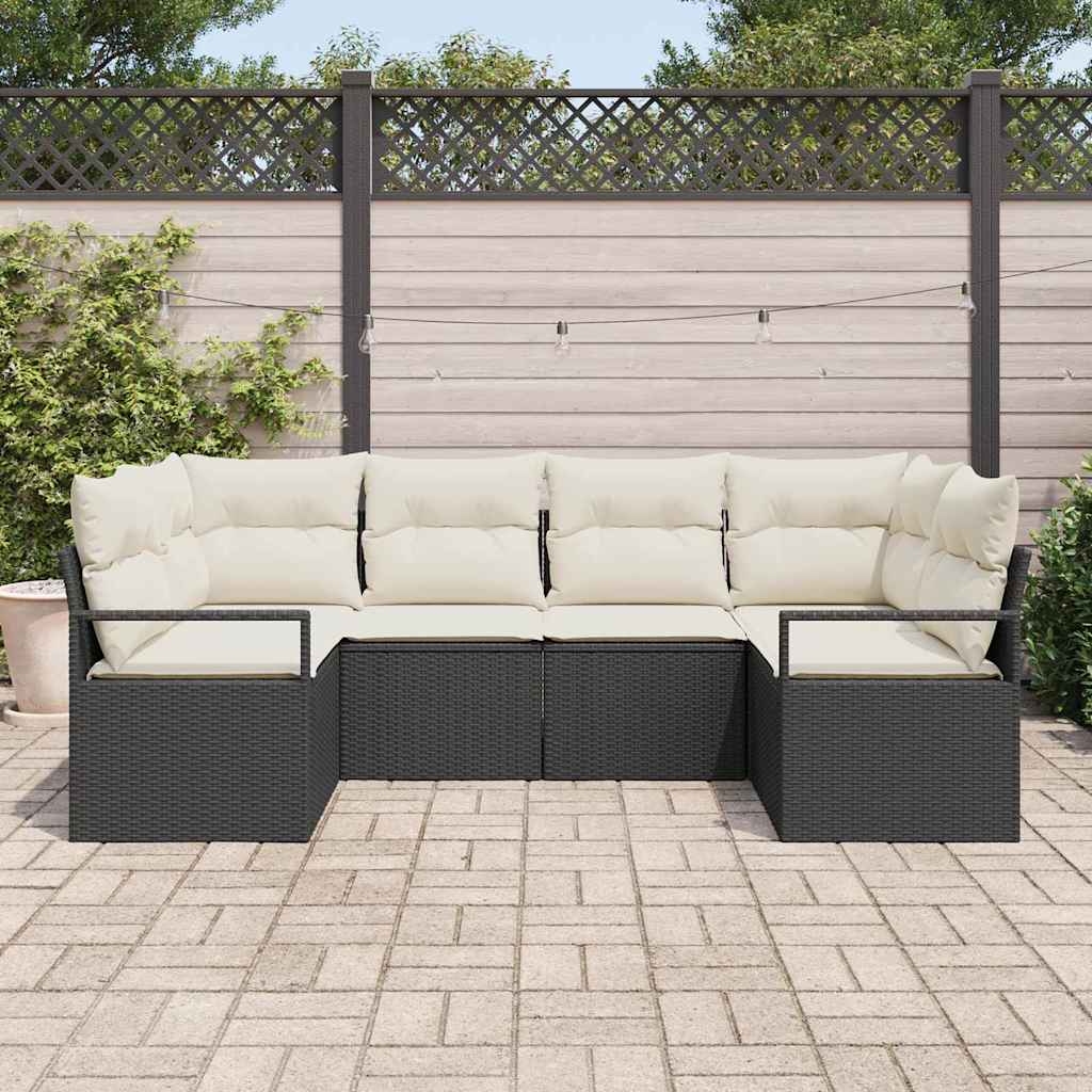 Set sofe 6 kom. Crna poliratan 234 x 122 x 85 cm