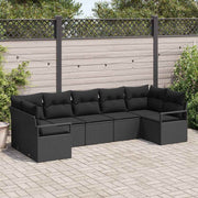 Set sofe 7 kom. Crna poliratan 289 x 122 x 85 cm