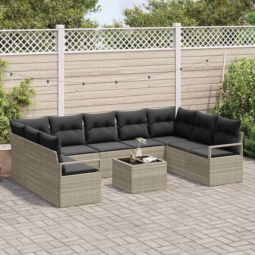 Set sofe s jastukom 10 pcs Svjetlosiva poliratan