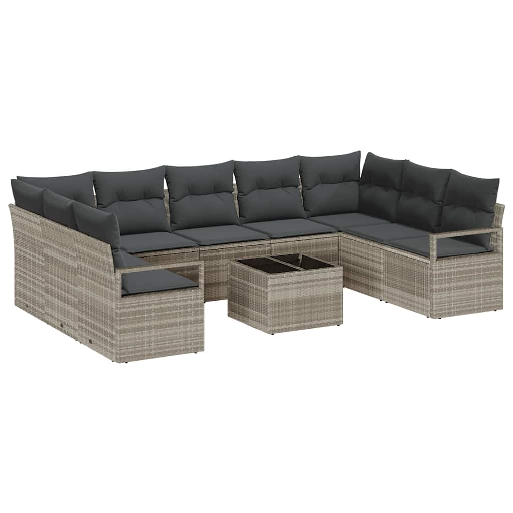 Set sofe s jastukom 10 pcs Svjetlosiva poliratan