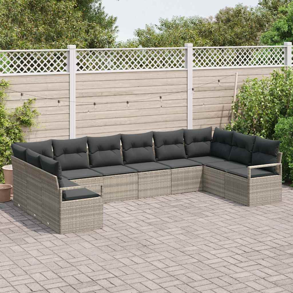 Set sofe s jastukom 10 pcs Svjetlosiva poliratan