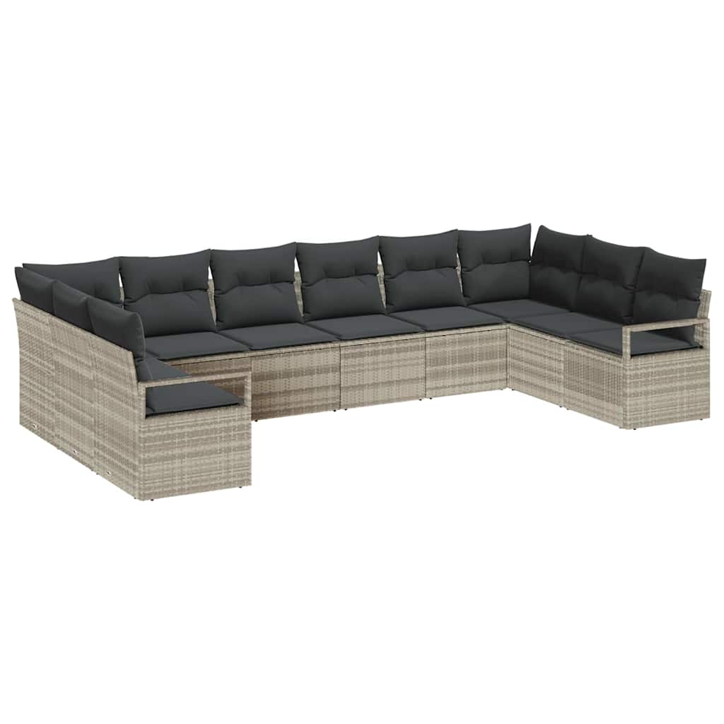 Set sofe s jastukom 10 pcs Svjetlosiva poliratan
