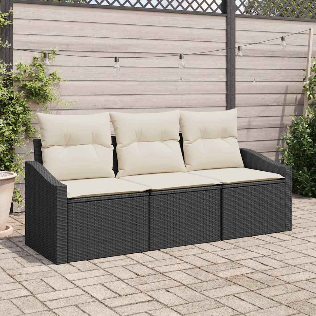 Set sofe 3 kom. Crna poliratan 178 x 62 x 85 cm