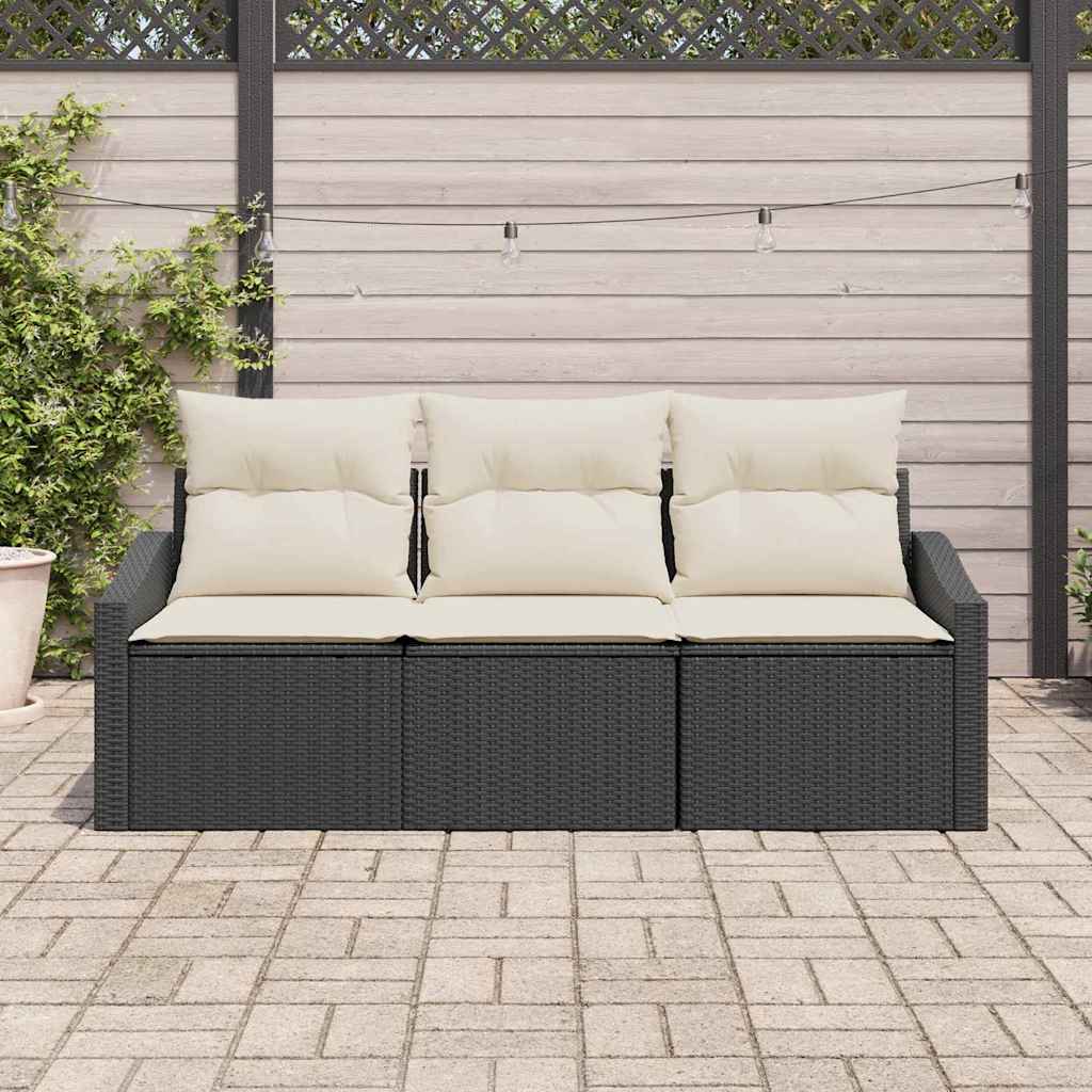 Set sofe 3 kom. Crna poliratan 178 x 62 x 85 cm