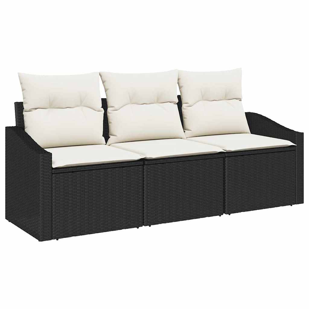 Set sofe 3 kom. Crna poliratan 178 x 62 x 85 cm