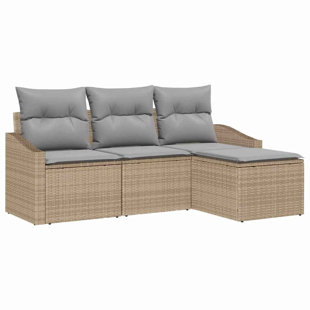 Set sofe 4 kom. Bež poliratan 178 x 117 x 85 cm