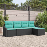 Set sofe 5 kom. Crna poliratan 233 x 117 x 85 cm