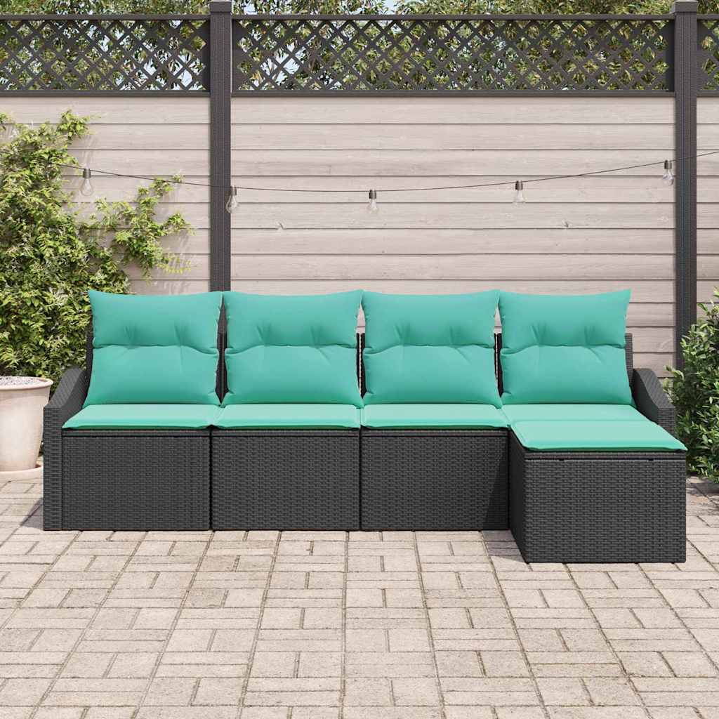 Set sofe 5 kom. Crna poliratan 233 x 117 x 85 cm
