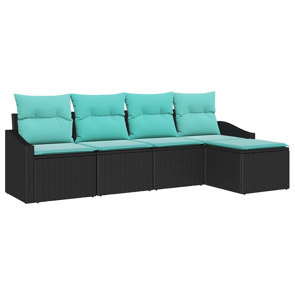Set sofe 5 kom. Crna poliratan 233 x 117 x 85 cm