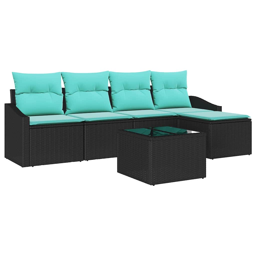 Set sofe 6 kom. Crna poliratan 233 x 117 x 85 cm