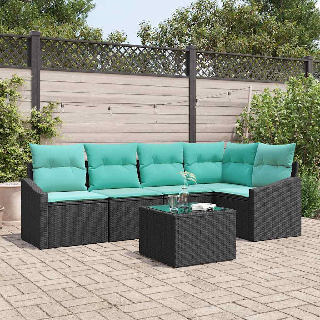 Set sofe 6 kom. Crna poliratan 233,5 x 123,5 x 85 cm