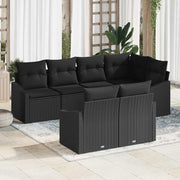 Set sofe 7 kom. Crna poliratan 233,5 x 123,5 x 85 cm