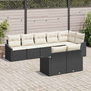 Set sofe 8 kom. Crna poliratan 288,5 x 123,5 x 85 cm