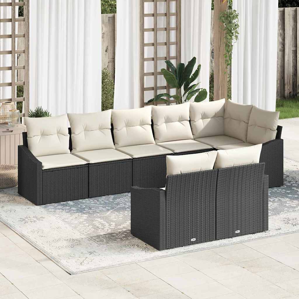 Set sofe 8 kom. Crna poliratan 288,5 x 123,5 x 85 cm