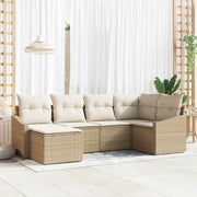 Set sofe 6 kom. Bež poliratan 288,5 x 123,5 x 85 cm
