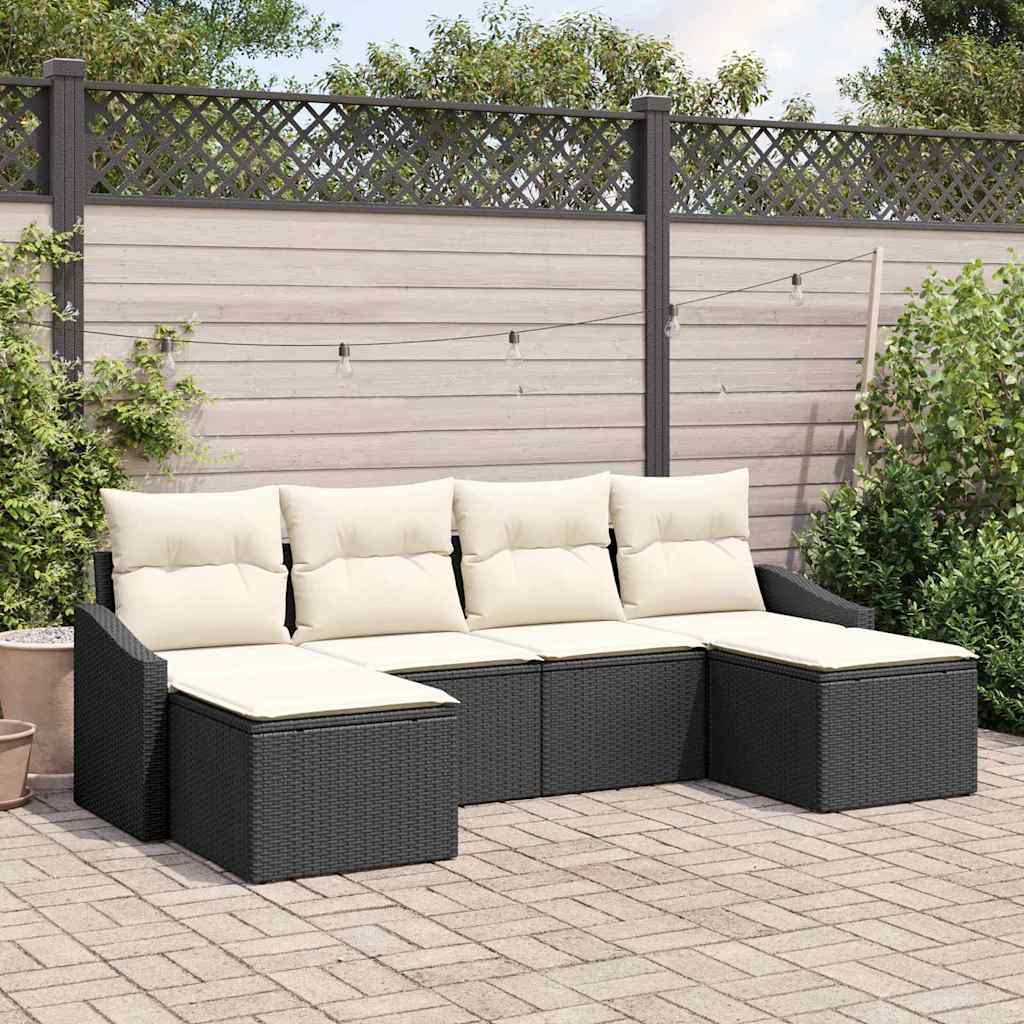 Set sofe 6 kom. Crna poliratan 233 x 117 x 85 cm