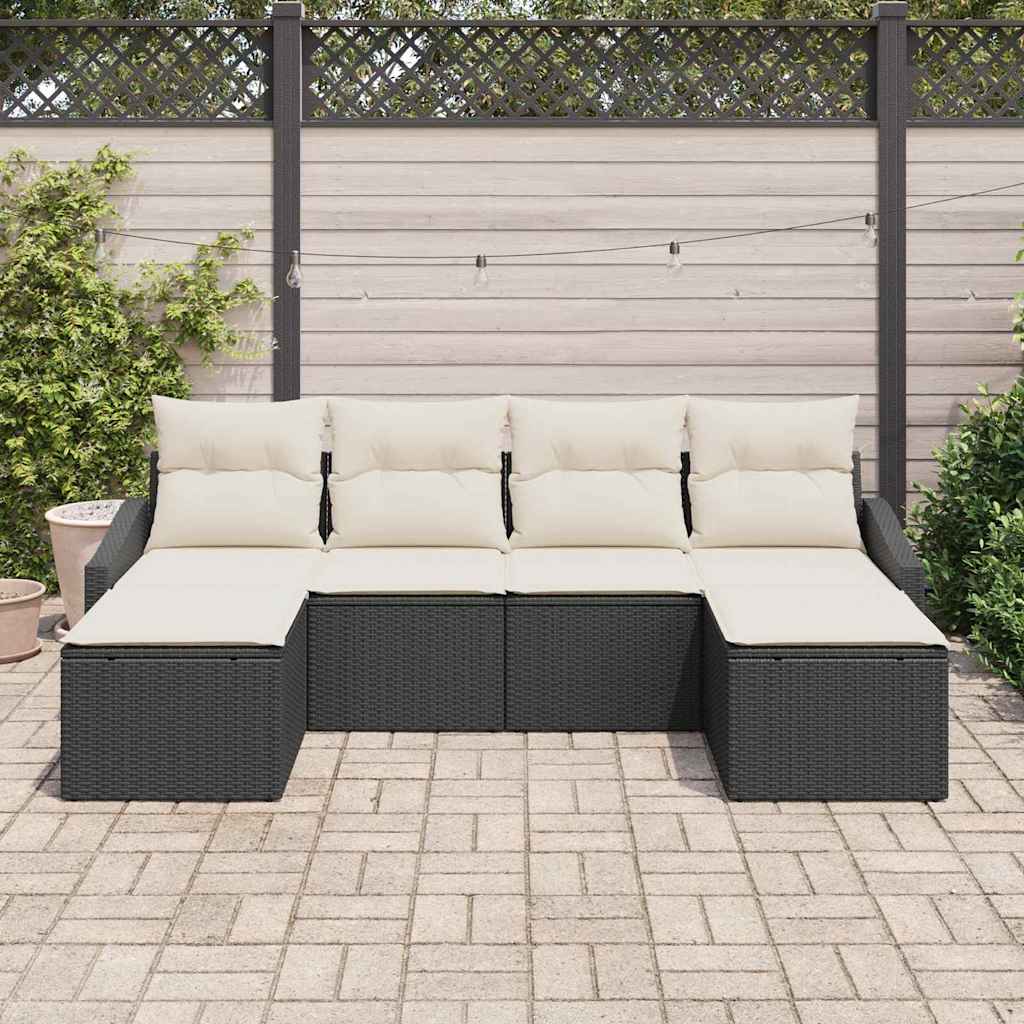 Set sofe 6 kom. Crna poliratan 233 x 117 x 85 cm