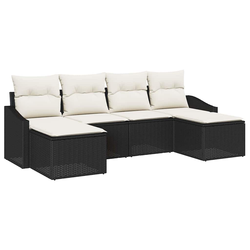 Set sofe 6 kom. Crna poliratan 233 x 117 x 85 cm
