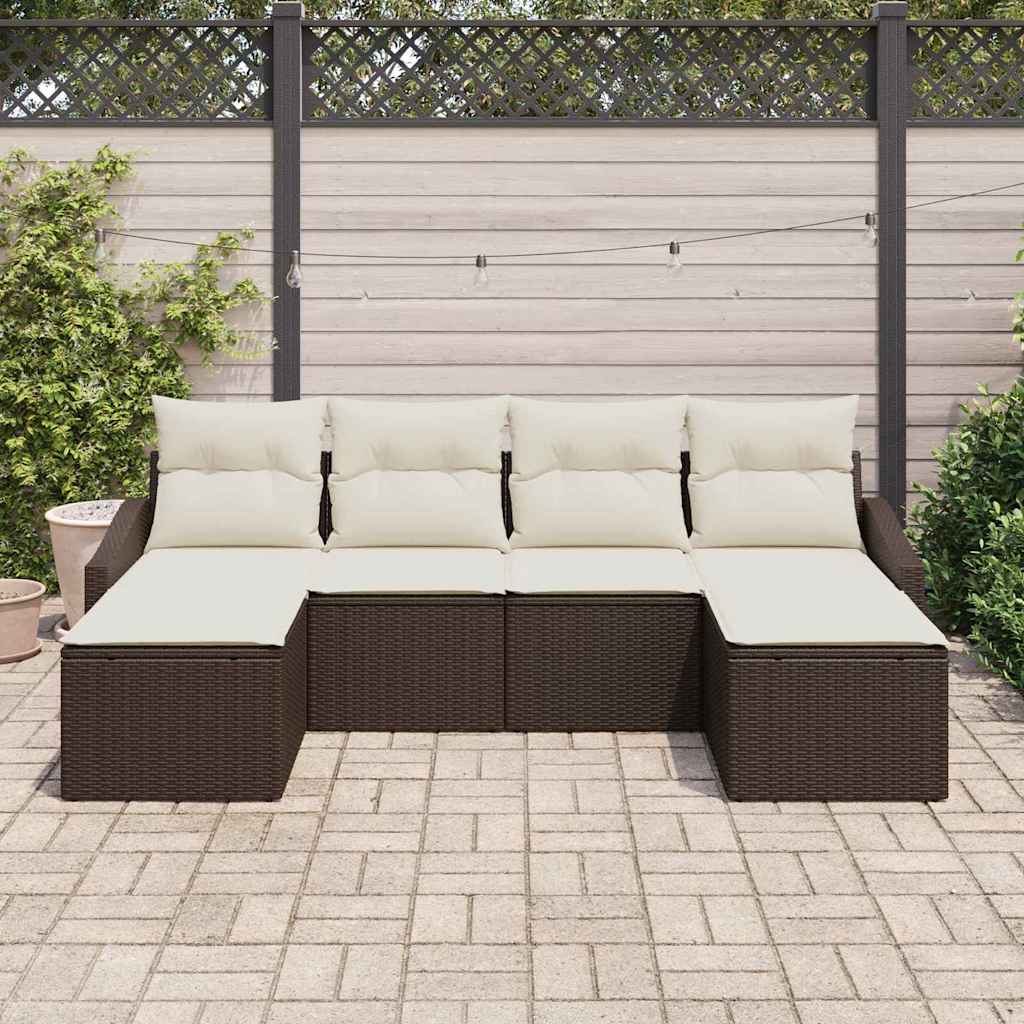 Set sofe 6 kom. Smeđa poliratan 233 x 117 x 85 cm