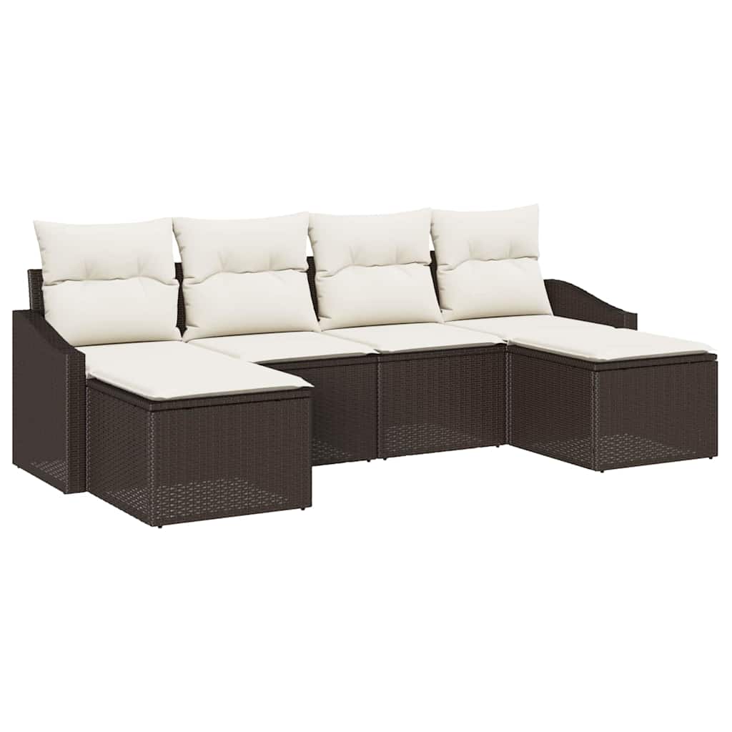 Set sofe 6 kom. Smeđa poliratan 233 x 117 x 85 cm