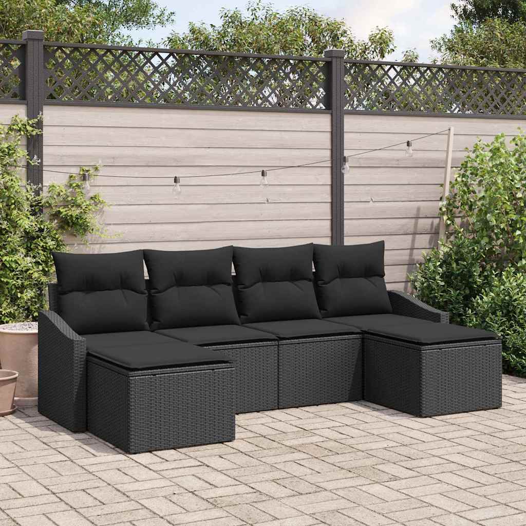 Set sofe 6 kom. Crna poliratan 233 x 117 x 85 cm