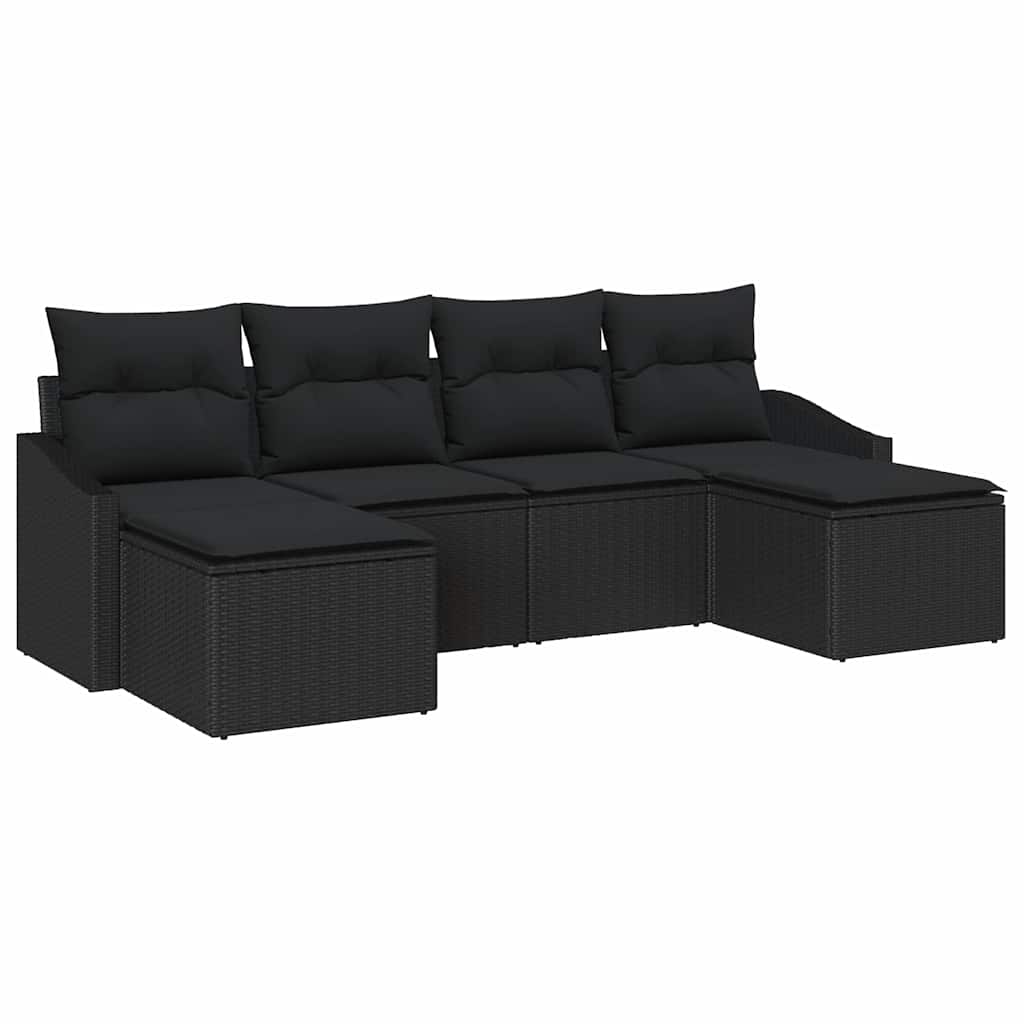 Set sofe 6 kom. Crna poliratan 233 x 117 x 85 cm