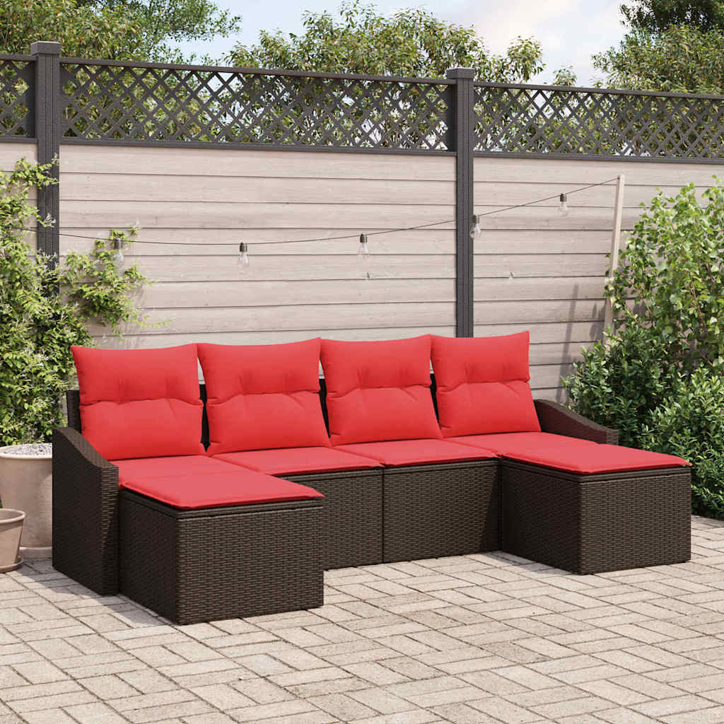Set sofe 6 kom. Smeđa poliratan 233 x 117 x 85 cm