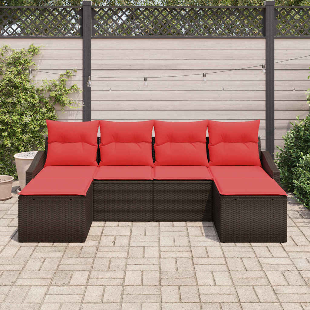Set sofe 6 kom. Smeđa poliratan 233 x 117 x 85 cm