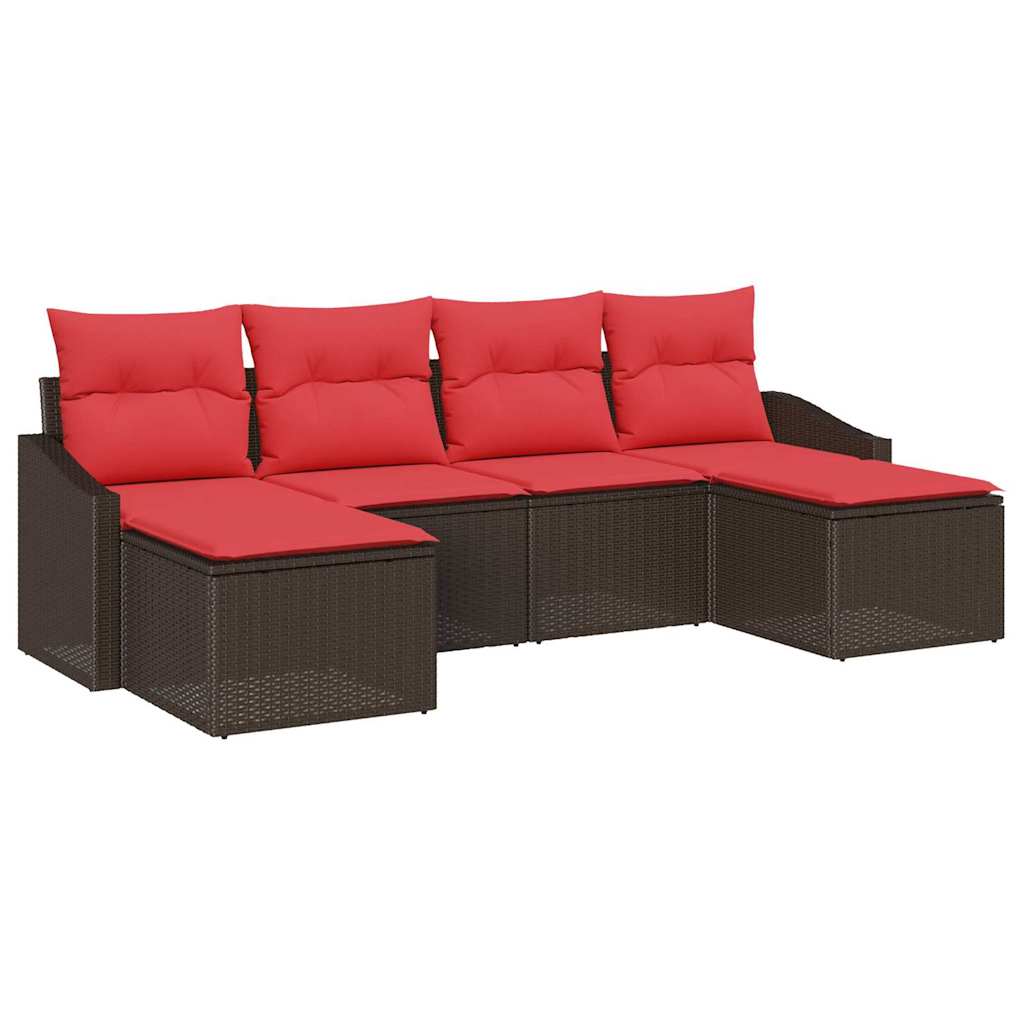 Set sofe 6 kom. Smeđa poliratan 233 x 117 x 85 cm