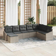 Set sofe 8 kom. Svjetlosiva poliratan 288,5 x 178,5 x 85 cm