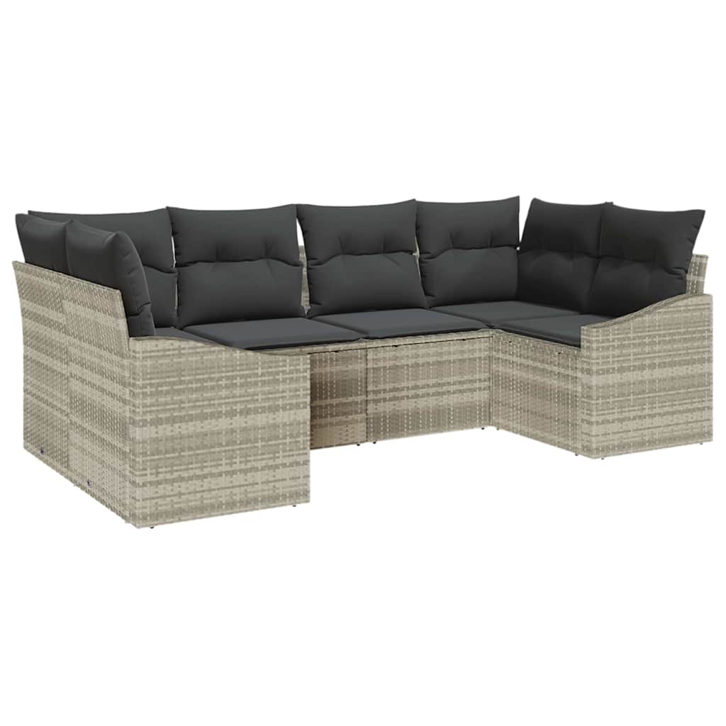 Set sofe 6 kom. Svjetlosiva poliratan 234 x 123,5 x 85 cm