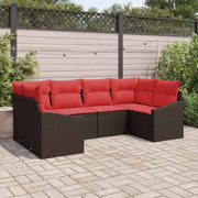 Set sofe 6 kom. Smeđa poliratan 234 x 123,5 x 85 cm