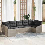 Set sofe 7 kom. Svjetlosiva poliratan 289 x 123,5 x 85 cm