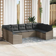 Set sofe 9 kom. Siva poliratan 289 x 178,5 x 85 cm