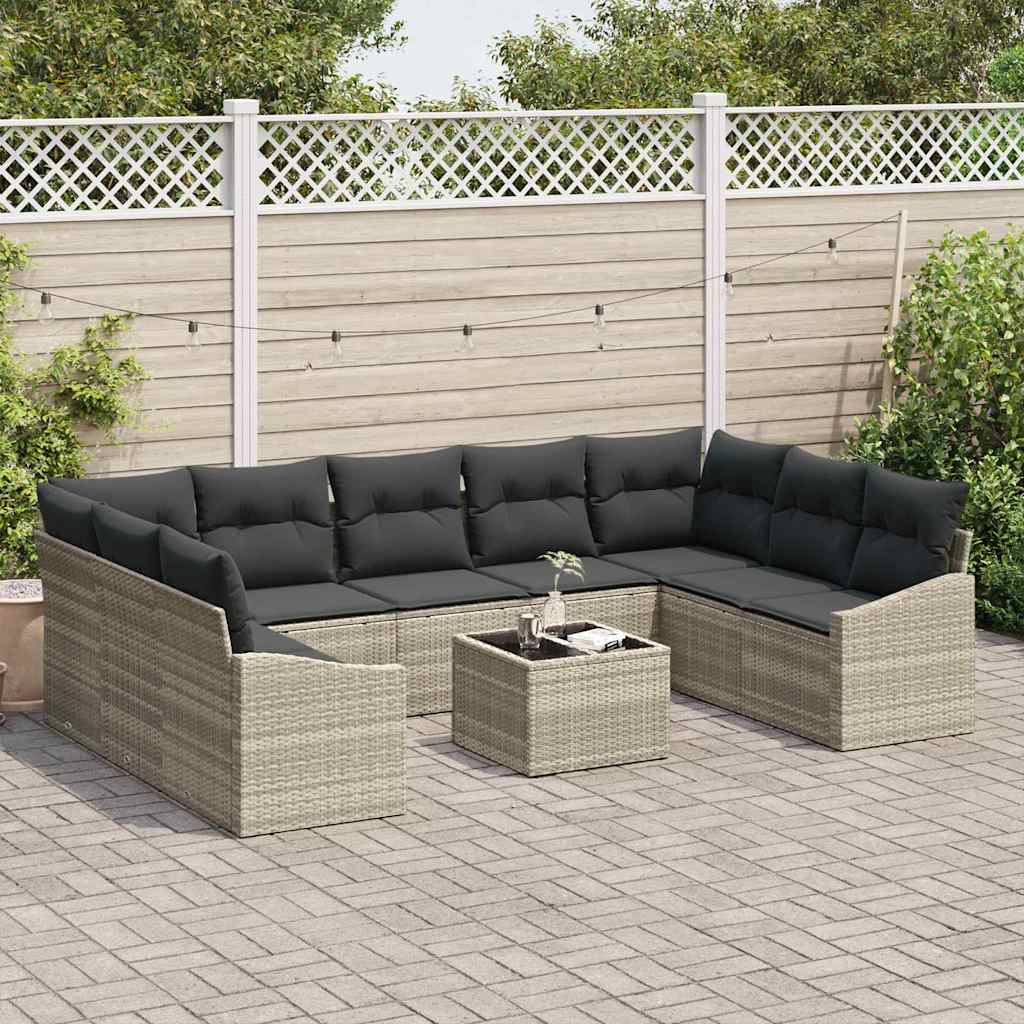Set sofe s jastukom 10 pcs Svjetlosiva poliratan