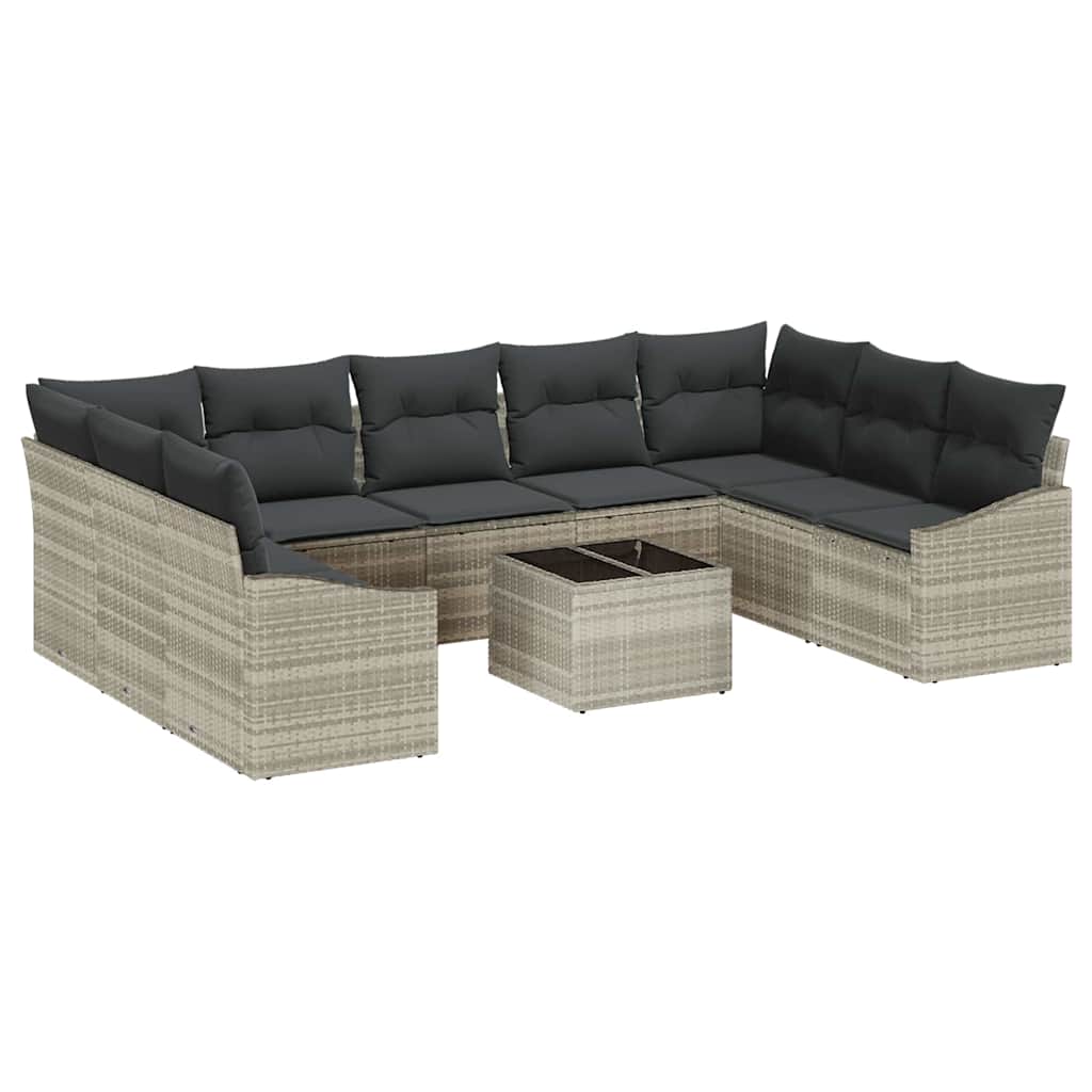 Set sofe s jastukom 10 pcs Svjetlosiva poliratan