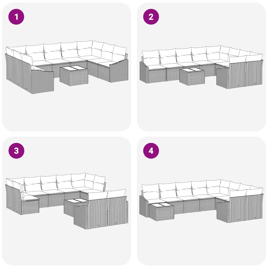 Set sofe s jastukom 10 pcs Svjetlosiva poliratan